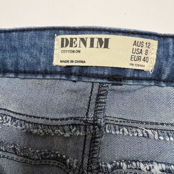 Cotton On- Dark Denim High Waisted Shorts- Size: 8 (28-29) - Picture 5 of 5